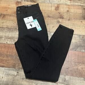 Pistola | NEW Women's Black Wash Denim Double Button Skinny Fallon Jeans Sz 28